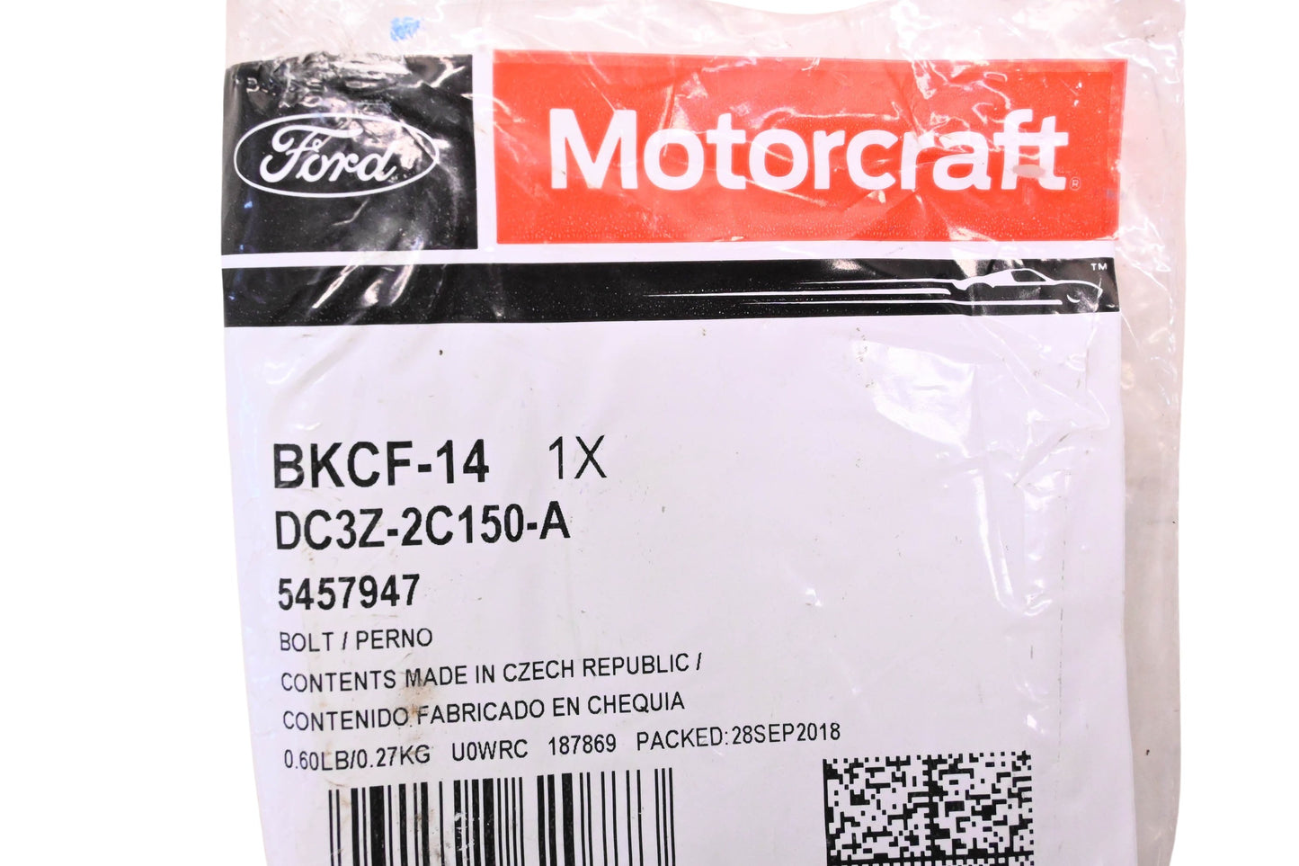New OEM Motorcraft BKCF-14, DC3Z-2C150-A, 5457947 Brake Caliper Retainer Kit NOS