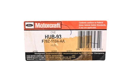 New OEM Motorcraft HUB-93, F78Z-1104-AA Wheel Hub Assembly NOS
