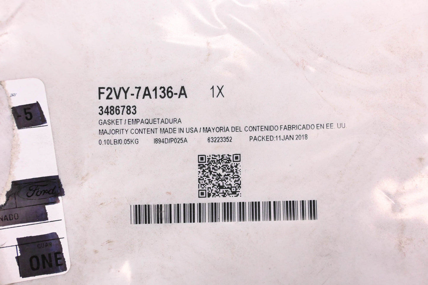 New OEM Ford F2VY-7A136-A, 3486783 Front Pump Gasket NOS