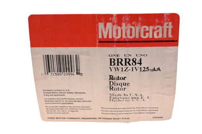 New OEM Motorcraft BRR84, YW1Z-1V125-AA Disc Brake Rotor Assembly NOS