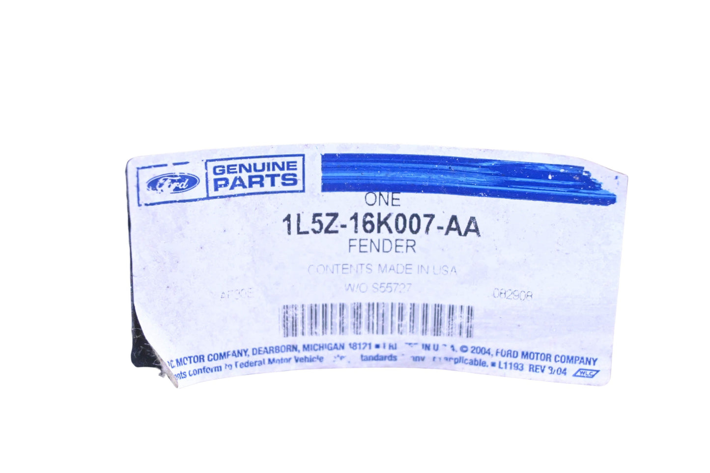 New OEM Ford 1L5Z-16K007-AA Black Front/Rear Fender Apron NOS