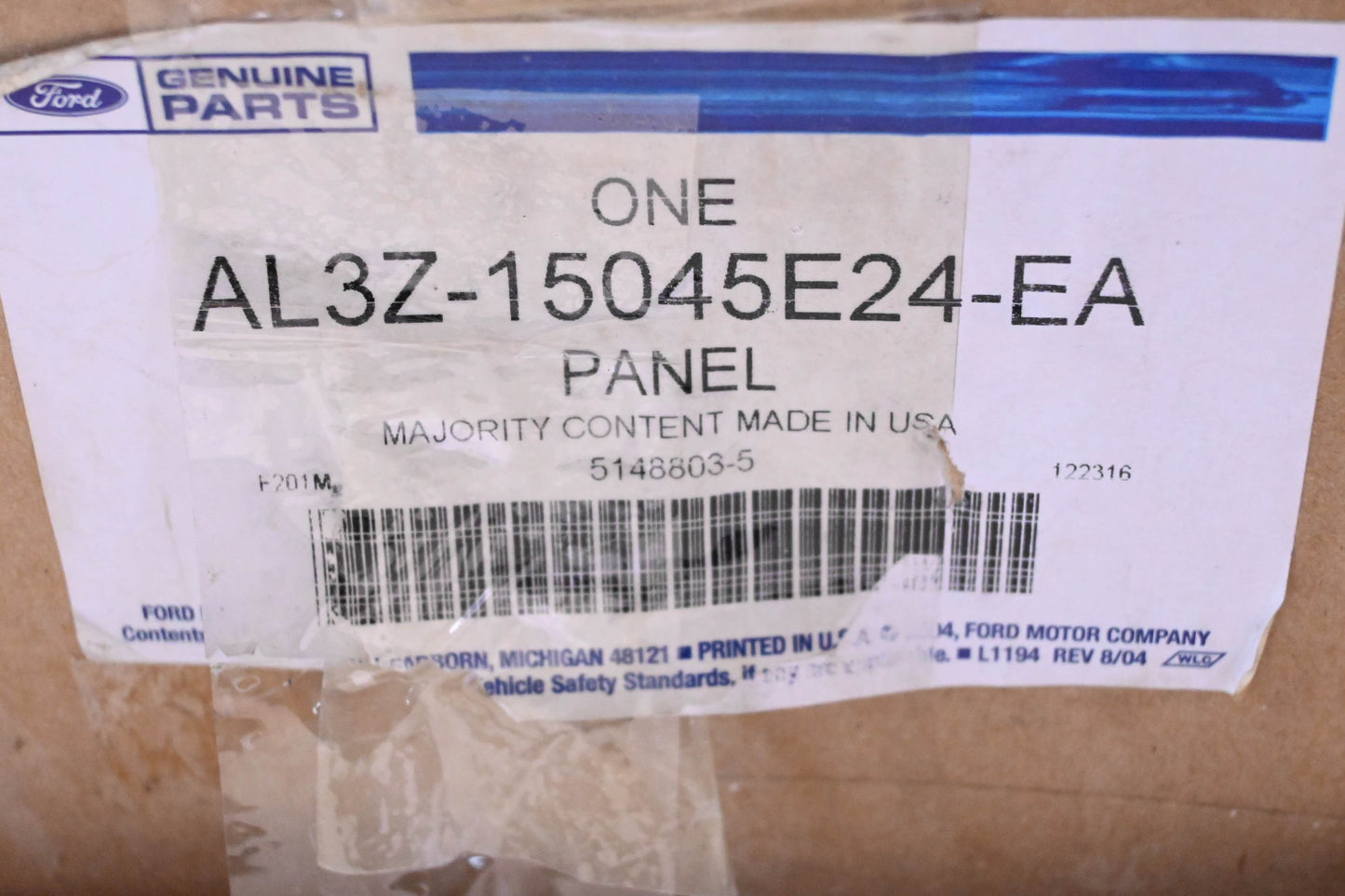 New OEM Ford AL3Z-15045E24-EA Rear Trim Panel Assembly NOS