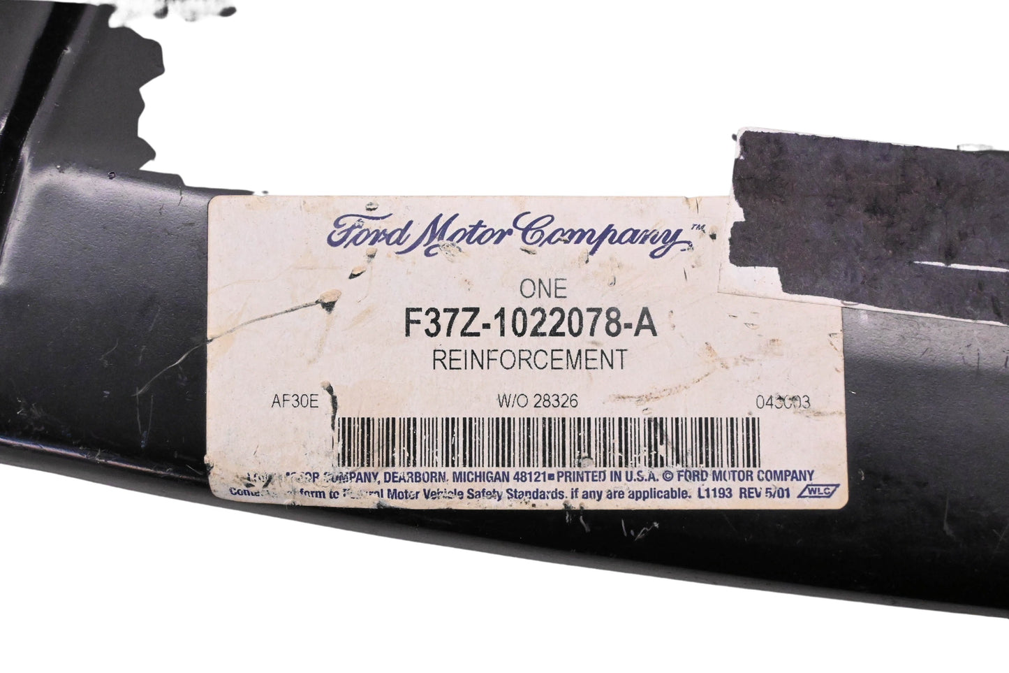 New OEM Ford F37Z-1022078-A Right Side B-Pillar Reinforcement NOS