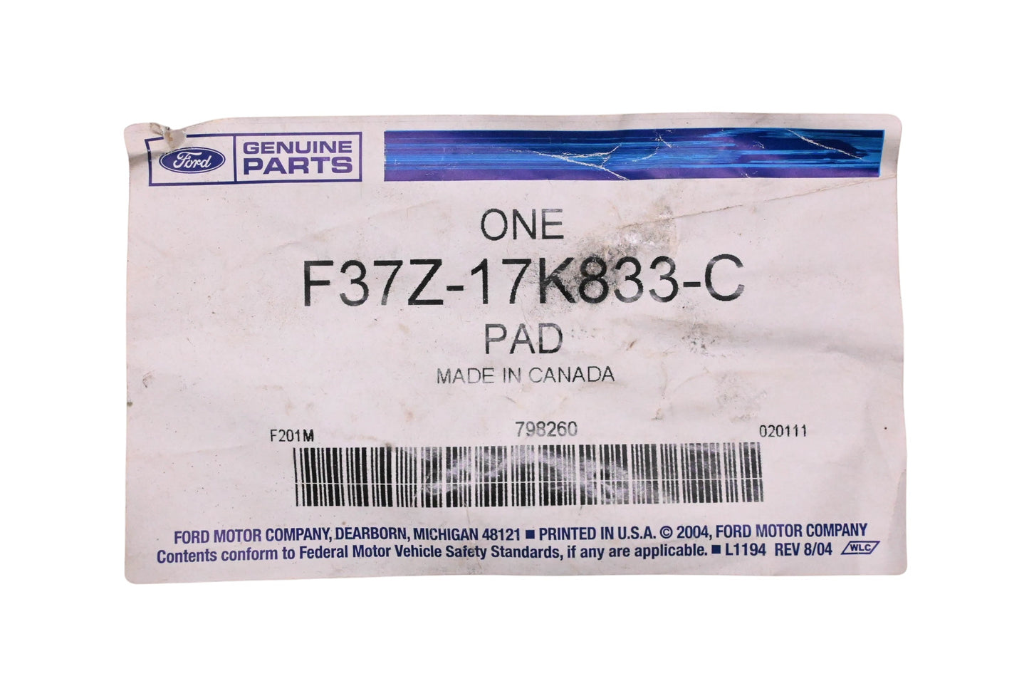 New OEM Ford F37Z-17K833-C Rear Bumper Step Pad NOS