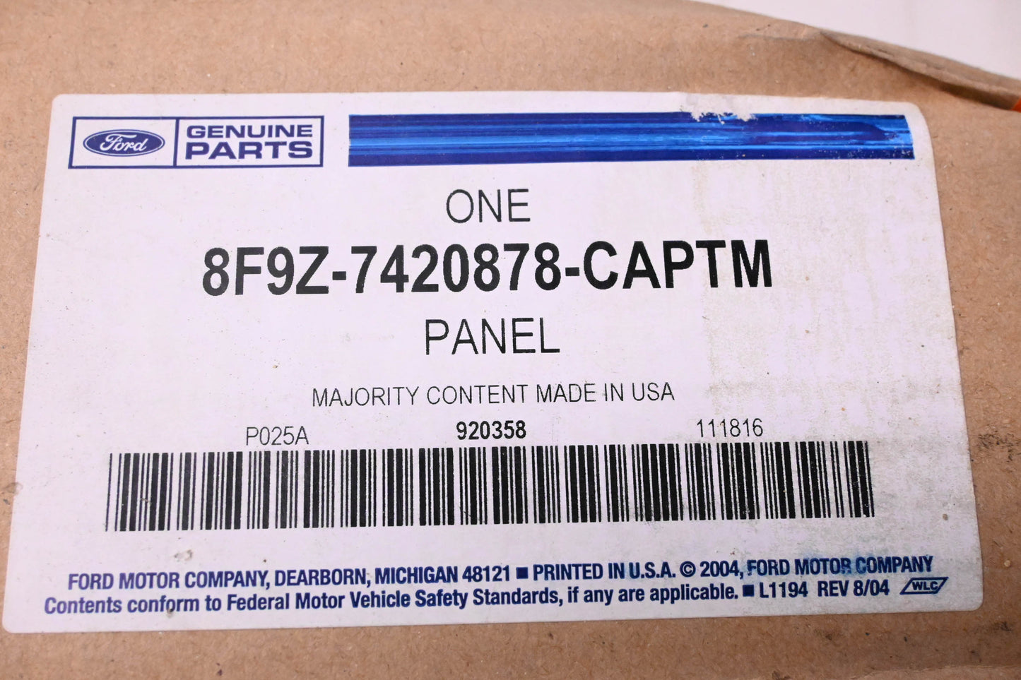 New OEM Ford 8F9Z-7420878-CAPTM Lower Cladding Assembly NOS
