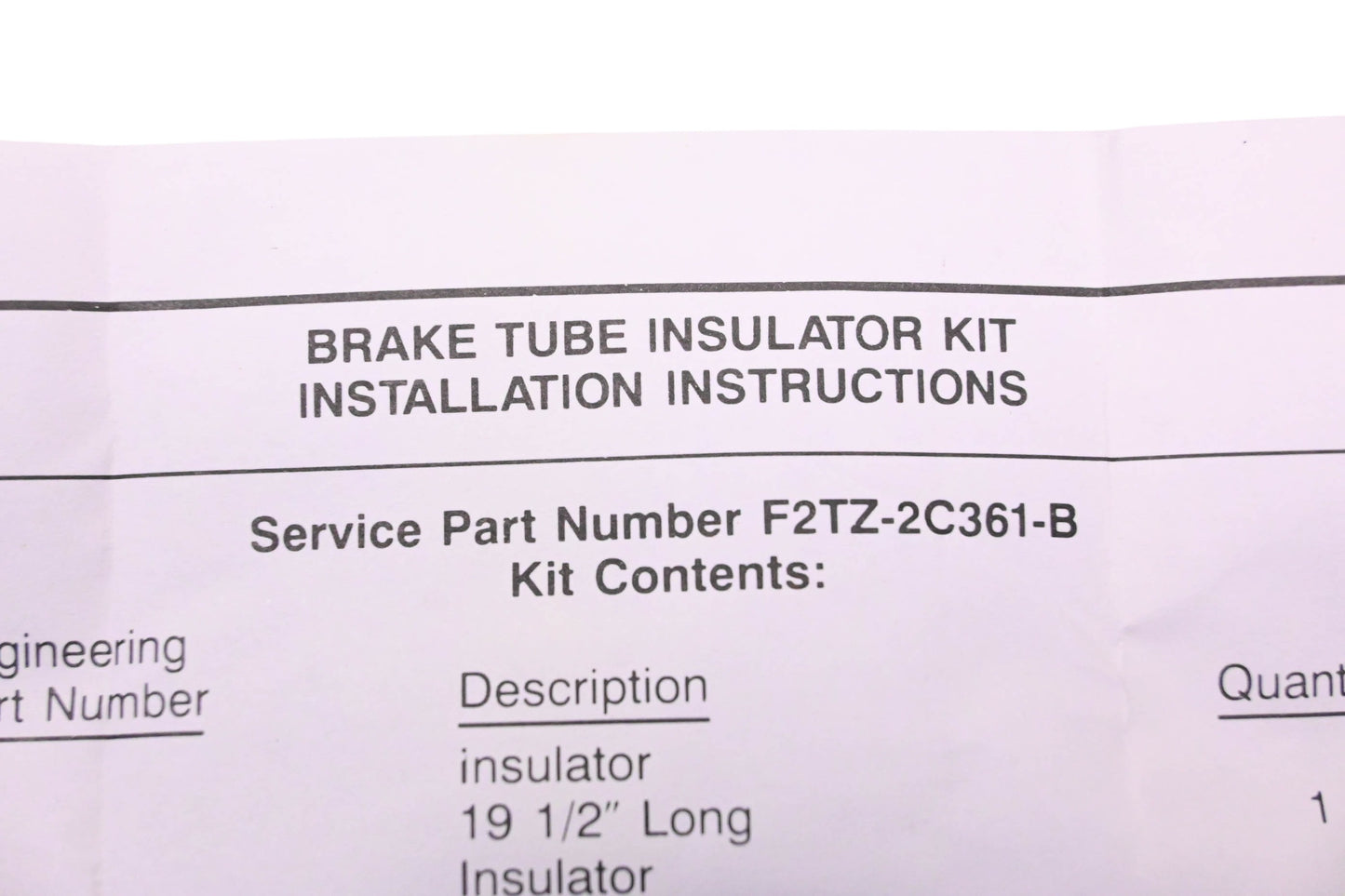 New OEM Ford F2TZ-2C361-A Brake Tube Insulator Kit NOS