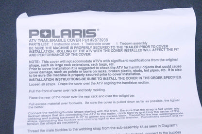 New OEM Polaris 2873938-070 Black ATV Cover NOS