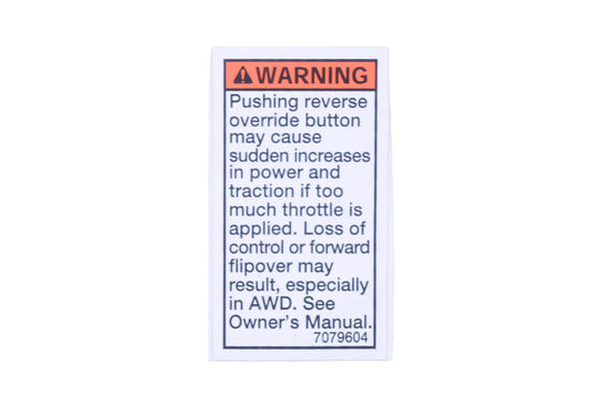 New OEM Polaris 7079604 Override Warning Decal NOS