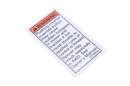 New OEM Polaris 7079604 Override Warning Decal NOS