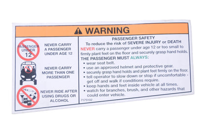 New OEM Polaris 7175102 Warning Decal NOS