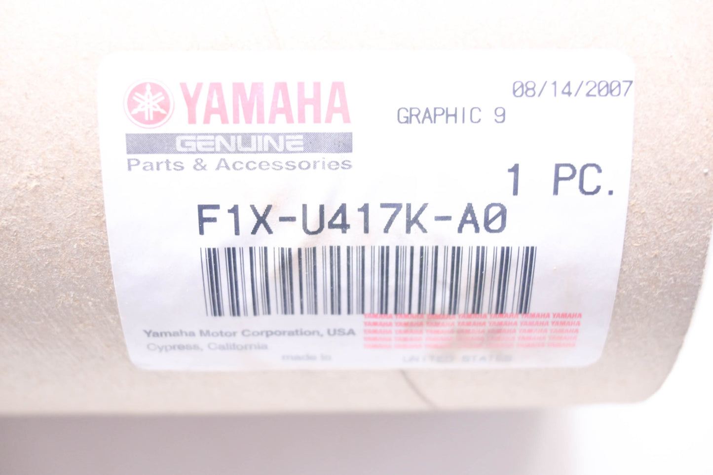 New OEM Yamaha F1X-U417K-A0-00 Graphic NOS