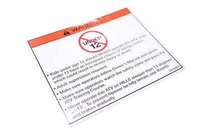 New OEM Polaris 7079091 Decal Age Warning NOS