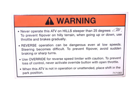 New OEM Polaris 7171383 Warning Decal NOS