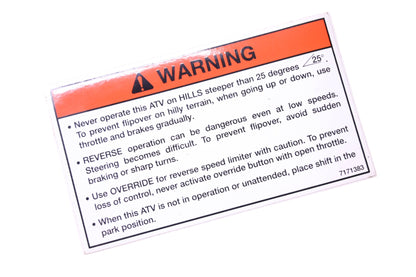 New OEM Polaris 7171383 Warning Decal NOS