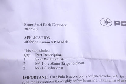 New OEM Polaris 2877573 Front Rack Extender Kit NOS