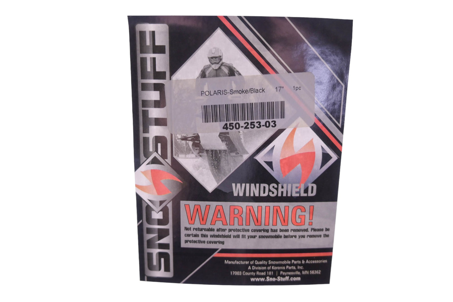 Snostuff 450-253-03 Smoke/Graphic Windshield NOS