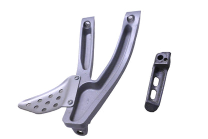 Buell N0054.2ADYBD, L0078.02A8, N0552.02A8 Left Passenger Footpeg Bracket With Footpeg and Heel Guard