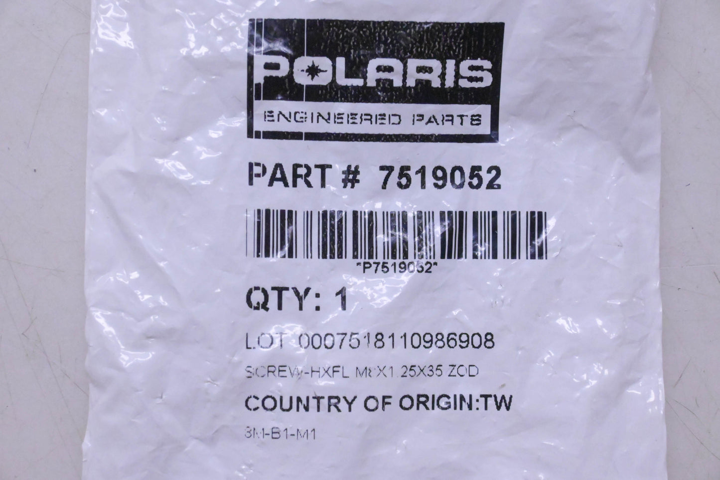New OEM Polaris 7519052 Hex Flange Screw NOS