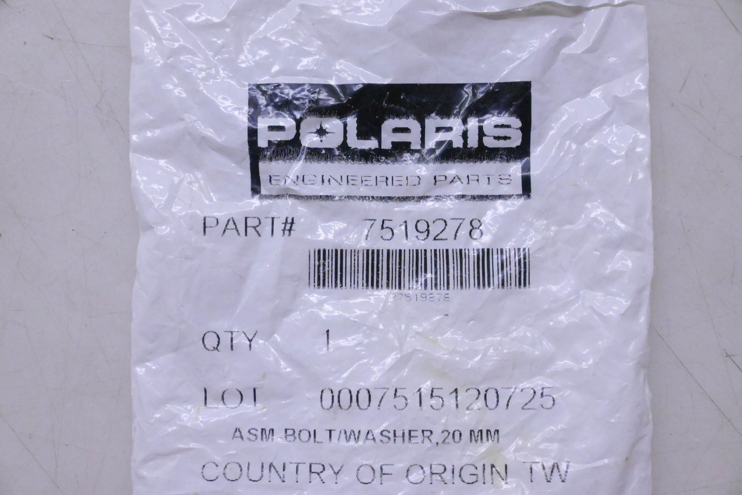 New OEM Polaris 7519278 Bolt/Washer NOS