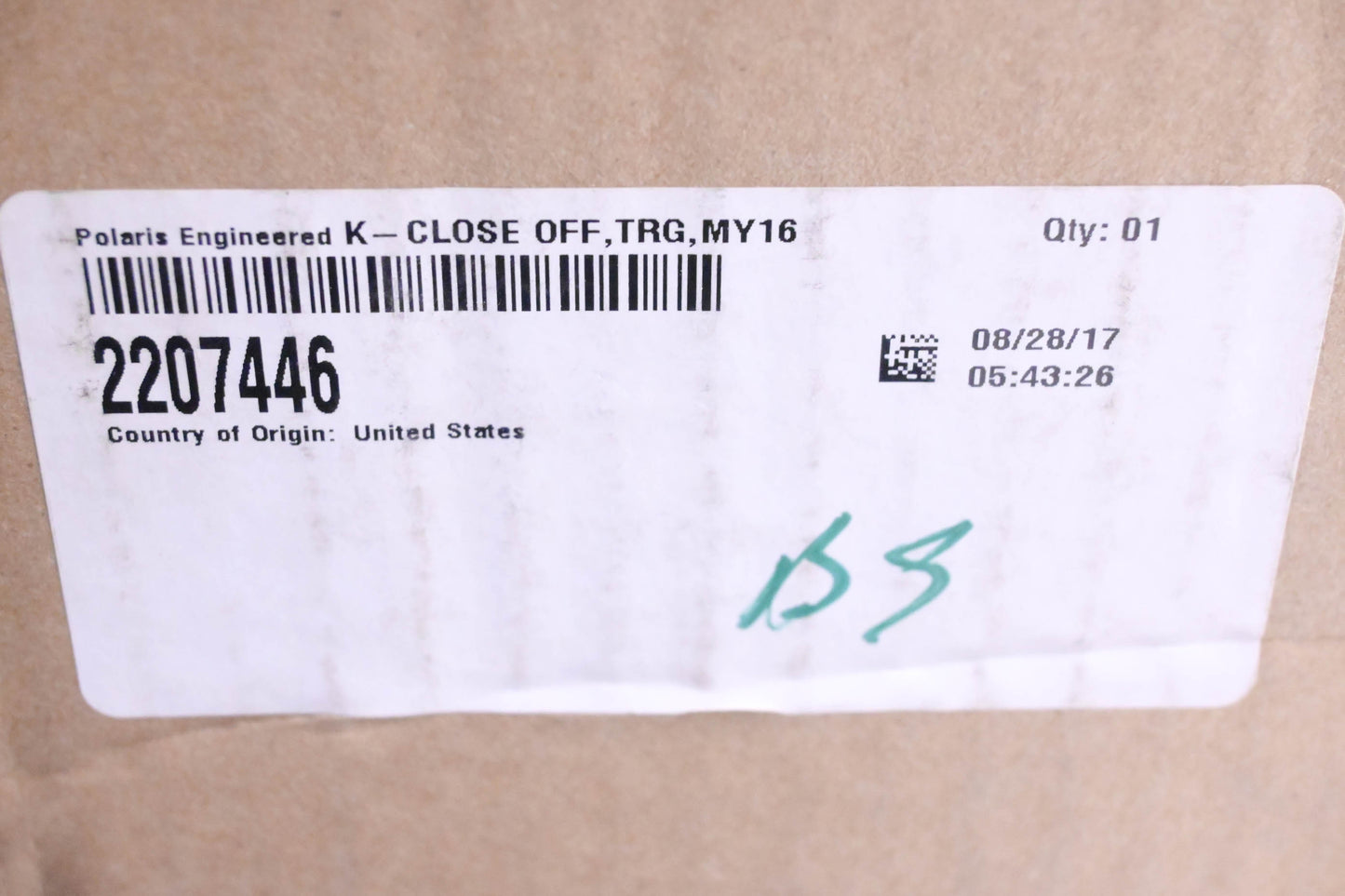 New OEM Polaris 2207446, 5265203 Close Off Panel Kit, TRG, MY16 NOS