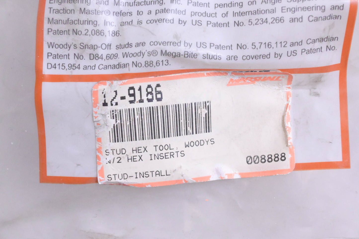 Woody's STUD-INSTALL-1, 12-9186 Stud Installation Hex Tool NOS