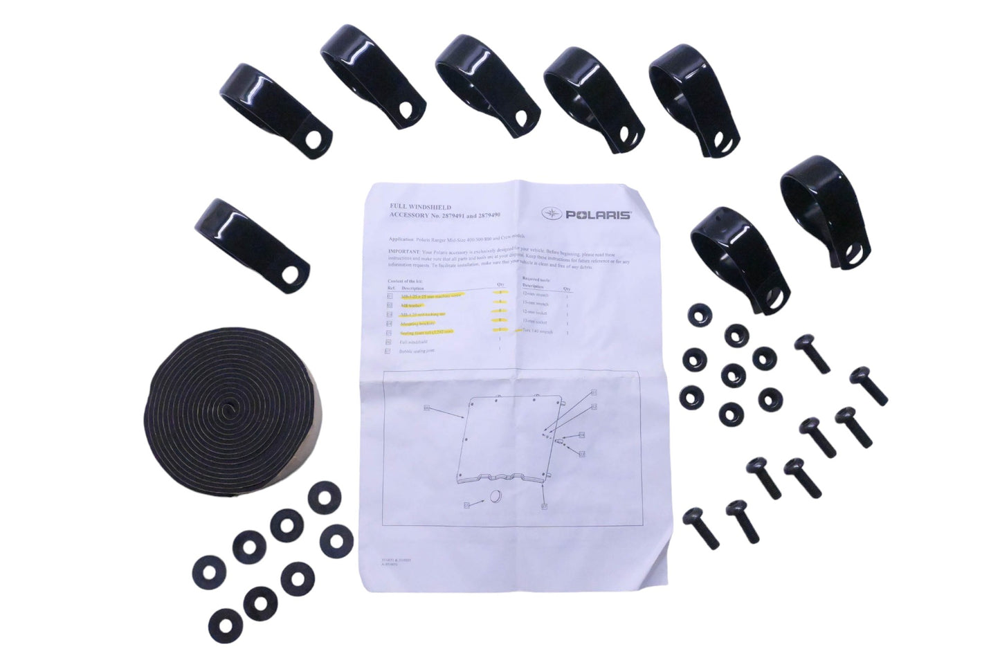 New OEM Polaris 2879491 Full Windshield Hardware Kit NOS