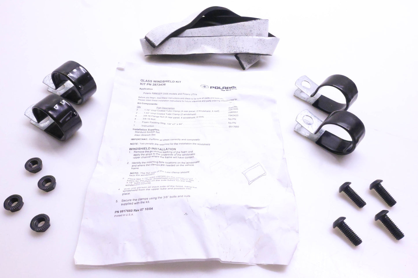 New OEM Polaris 2873436 Glass Windshield Hardware Kit NOS