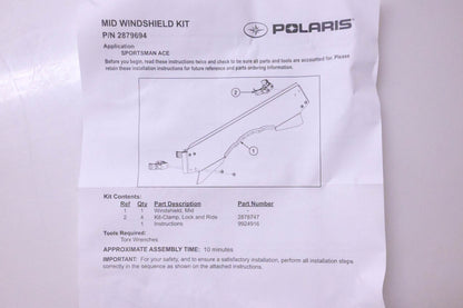 New OEM Polaris 2879694 Mid Windshield Kit NOS