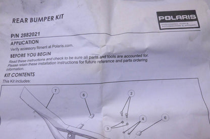 New OEM Polaris 2882583 Rear Bumper Kit Black NOS