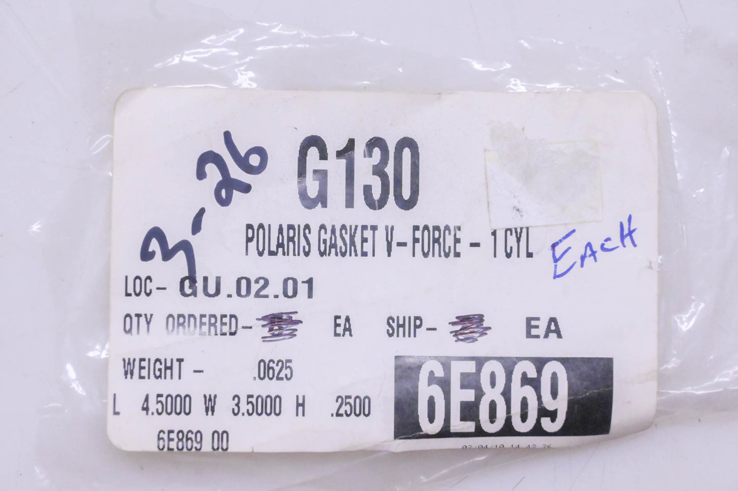 Moto Tassinari G130 V Force Petal Gasket NOS