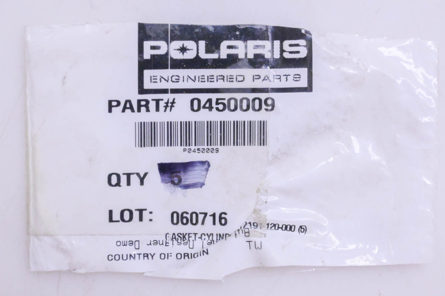 New OEM Polaris 0450009 Cylinder Gasket NOS