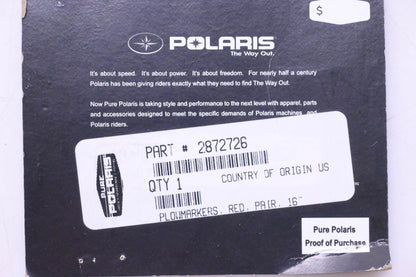 New OEM Polaris 2872726 16" Red Plowmarkers NOS