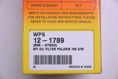 SPI SM-07500, 12-1789 Powersports Oil Filter NOS