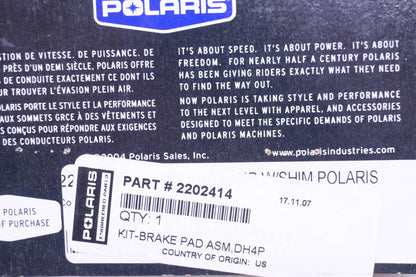 New OEM Polaris 2202414 Brake Pad Kit NOS