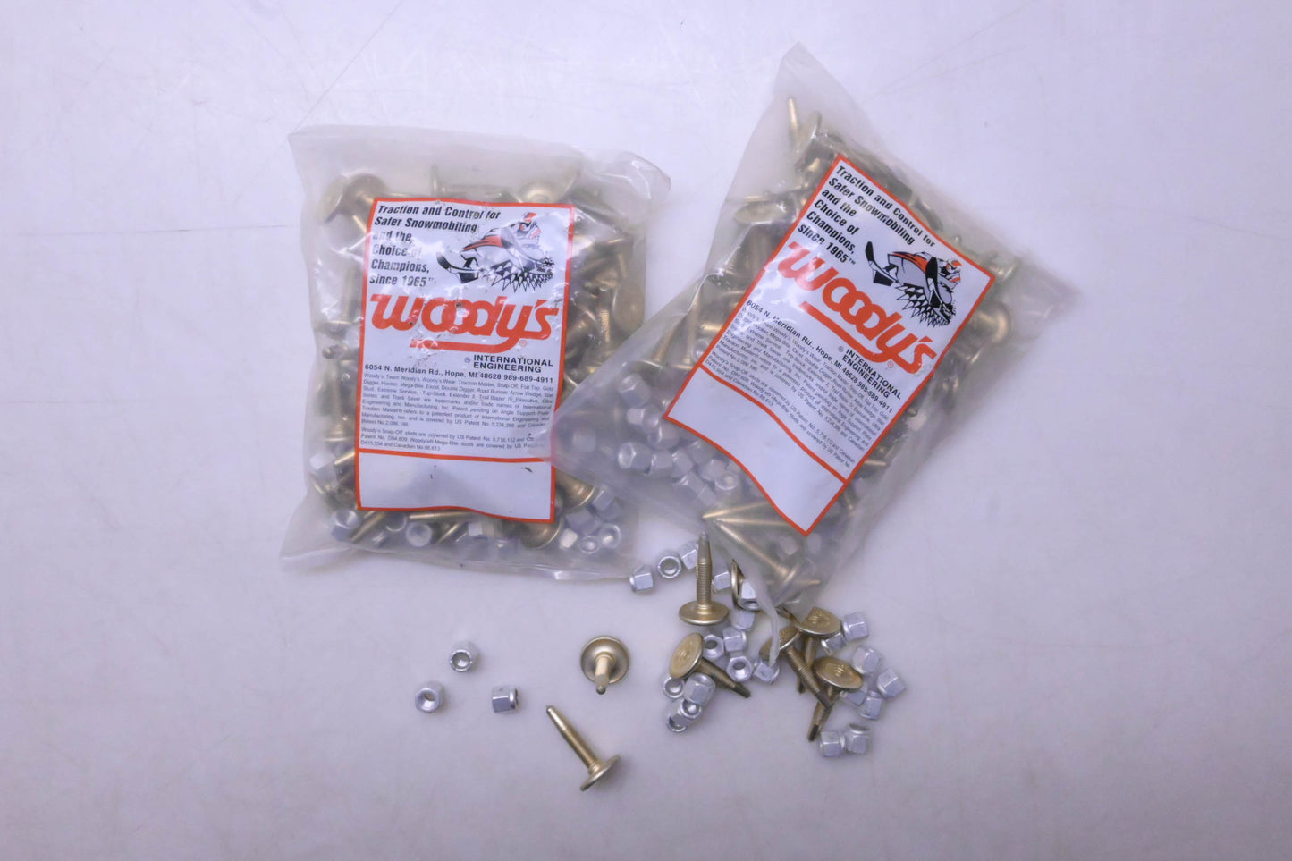 Woody's GDP6-1325-CS Gold Digger Traction Master 1.325" Studs with Nuts Qty 144 NOS