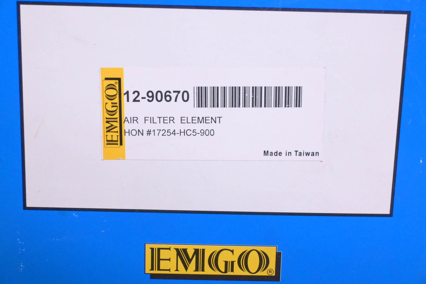 EMGO 12-90670, M90670, 17254-HCS-900 Air Filter NOS