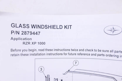 New OEM Polaris 2879447 Full Glass Windshield Kit NOS