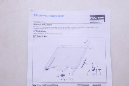 New OEM Polaris 2884773 Tip Out Windshield Hard Coat Poly Kit NOS