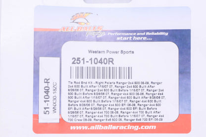 All Balls Racing 251-1040R, 51-1040-R Tie Rod End Kit NOS