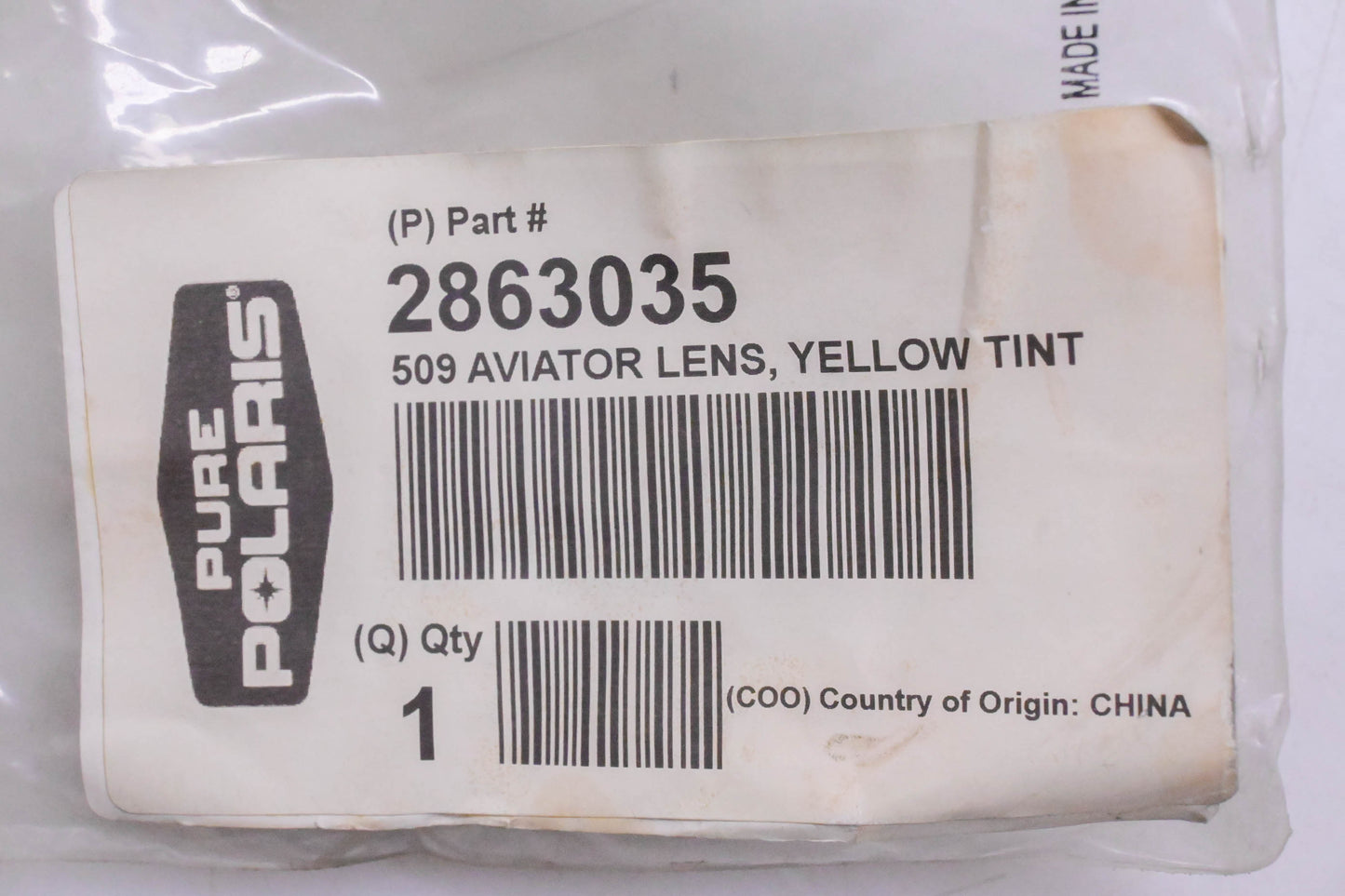 New OEM Polaris 2863035 Yellow Aviator Replacement Lens NOS