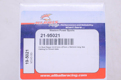 All Balls Racing 21-95021, 19-5021, PR-0015 CV Boot Repair Kit 21mm x 67mm x 104.5mm long NOS