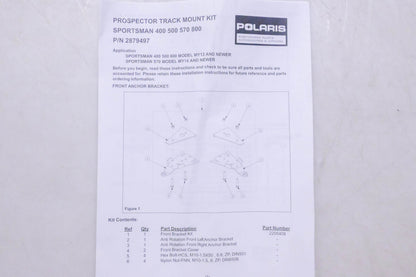 New OEM Polaris 2879497 Prospector Track Mount Kit NOS