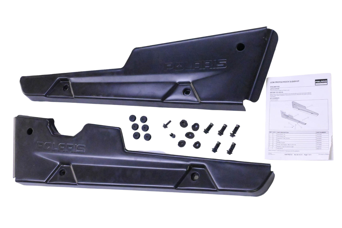 New OEM Polaris 2881102 Black Low Profile Rock Sliders Kit NOS