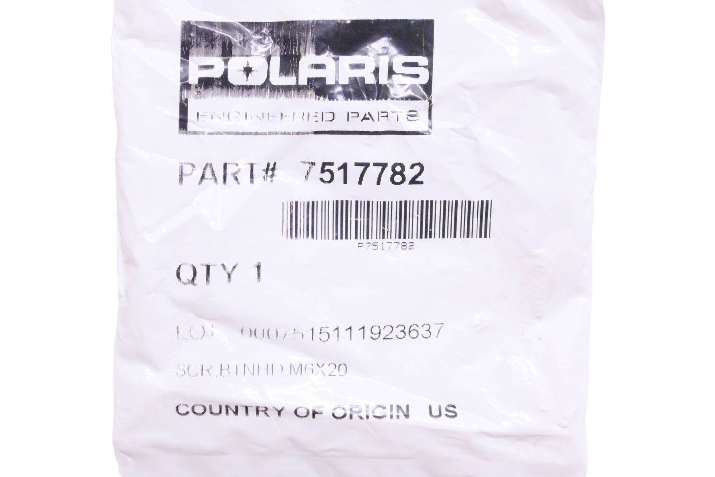New OEM Polaris 7517782 Screw M6x20 NOS