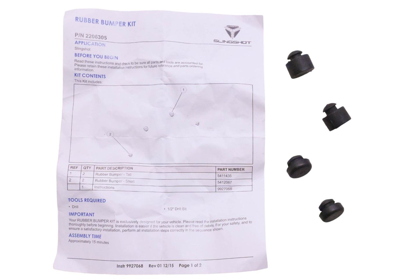 New OEM Polaris 2206305 Rubber Bumper Kit NOS