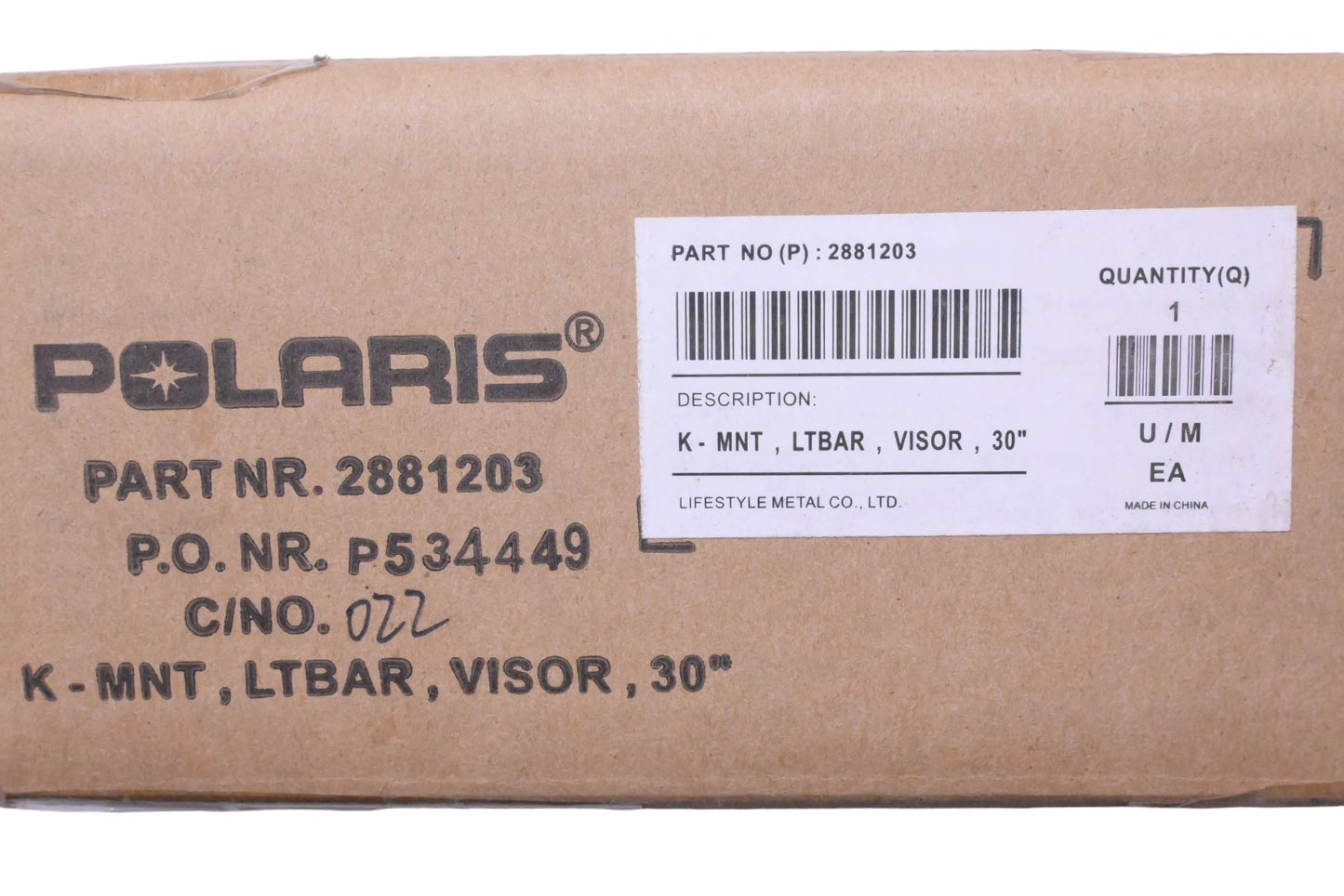 New OEM Polaris 2881203 Under Visor Light Bar Mount Kit 30" NOS