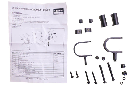 New OEM Polaris 2881553 35" Visor Light Bar Mounting Bracket Kit NOS