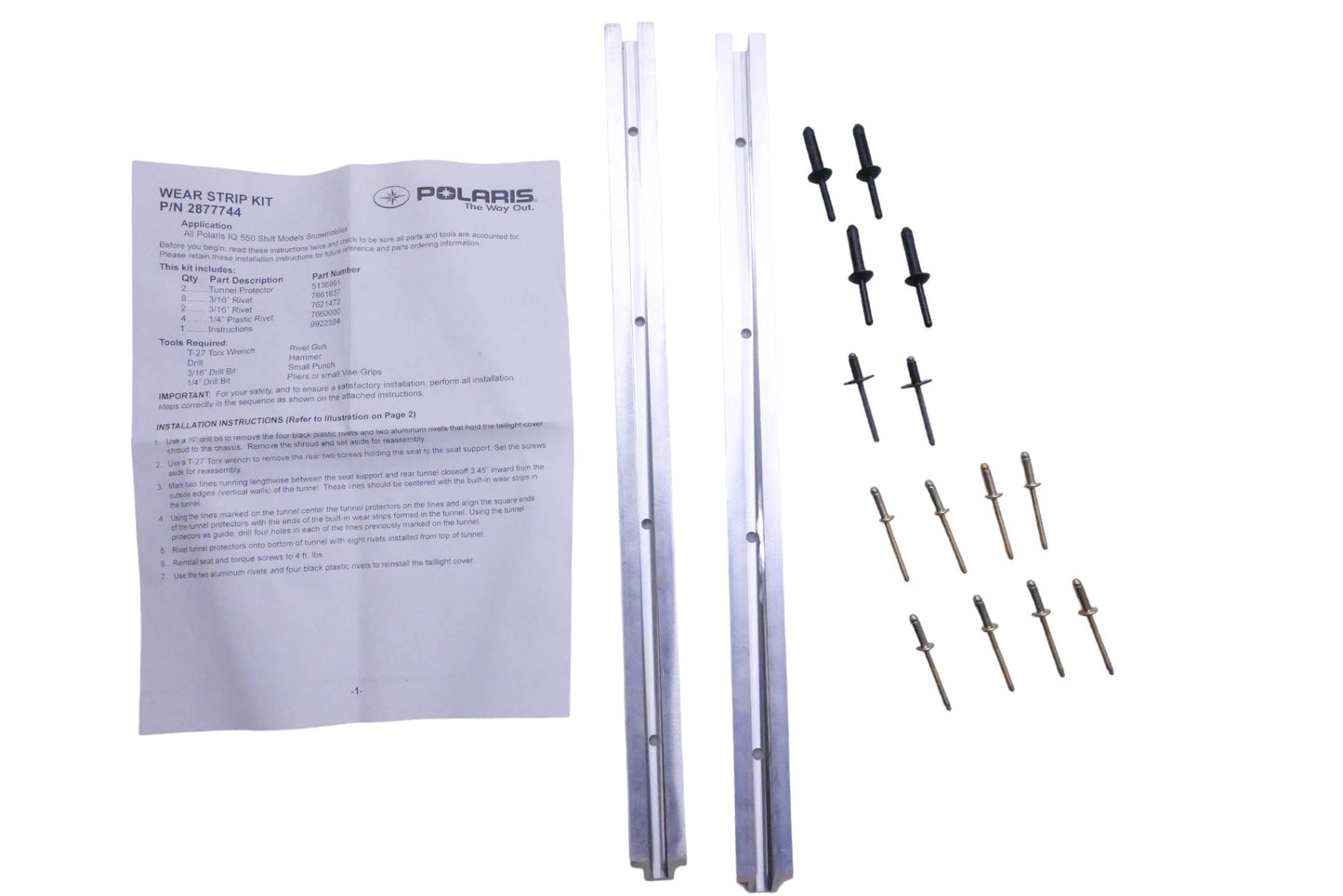 New OEM Polaris 2877744 Wear Strip Kit NOS