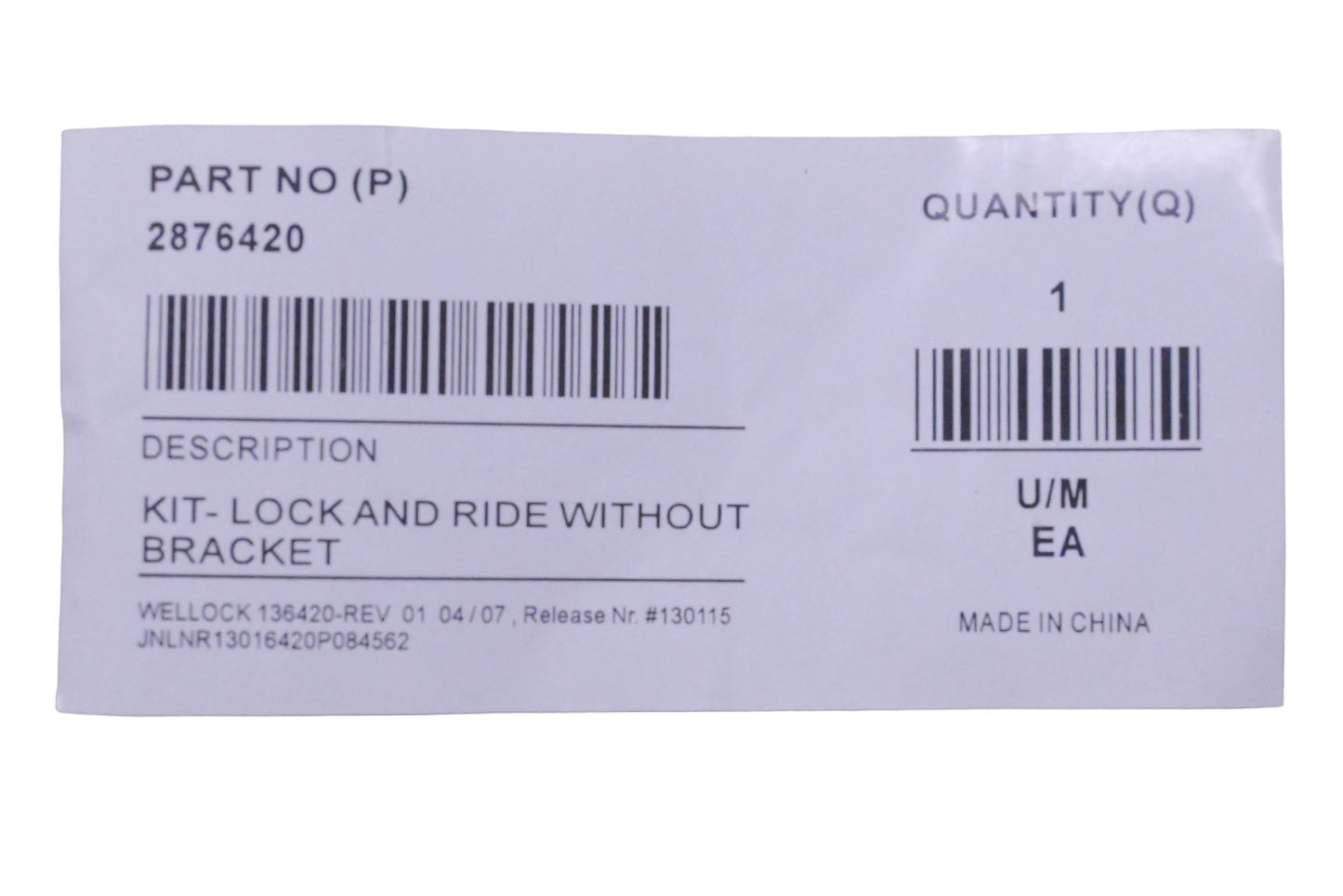 New OEM Polaris 2876420 Lock and Ride Without Bracket Kit NOS