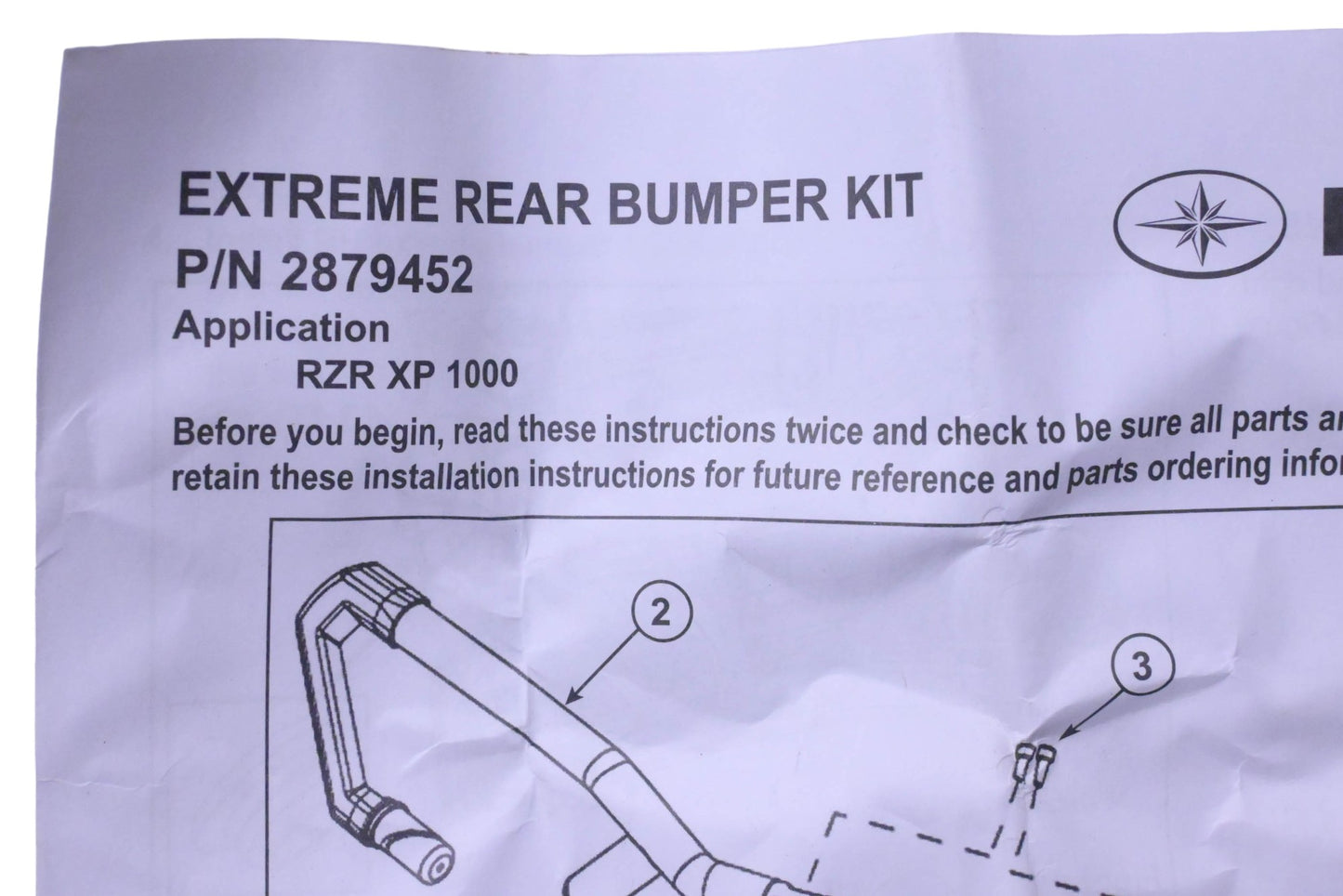 New OEM Polaris 2879452-458 Black Extreme Rear Brushguard NOS
